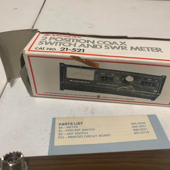 Vtg Archer 2 Position Coax Switch and SWR Meter 21-521 with Original Box - Picture 9 of 10